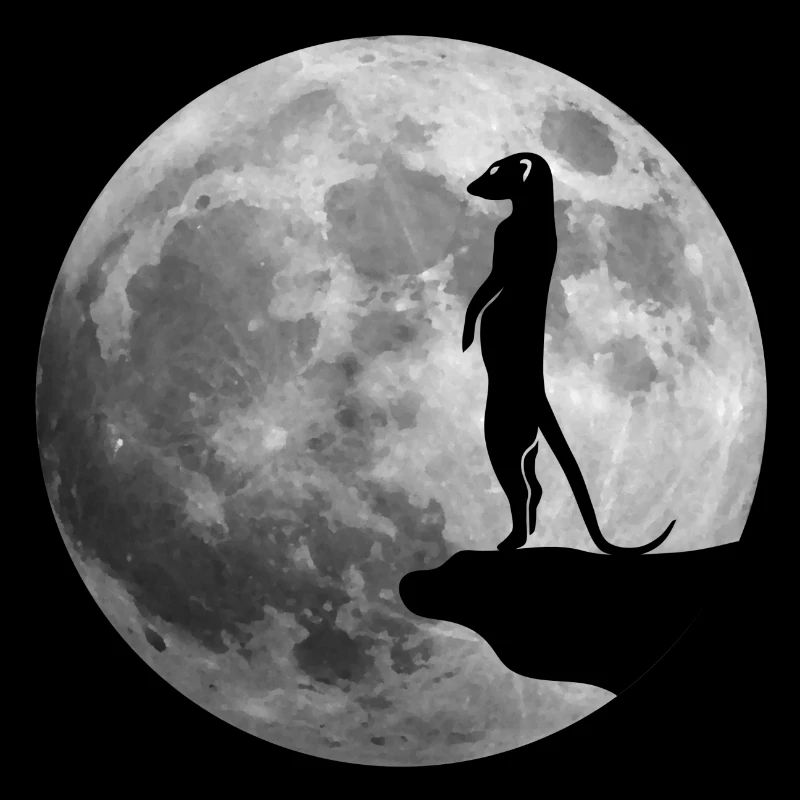 meerkat surikat moon