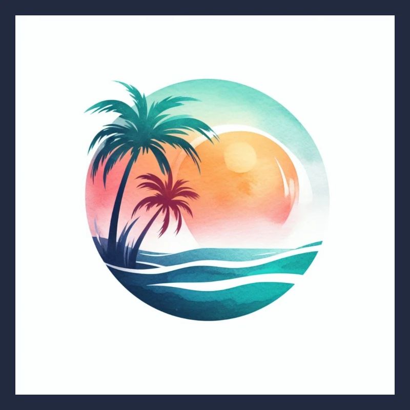 Coucher de soleil sur la plage avec des palmiers