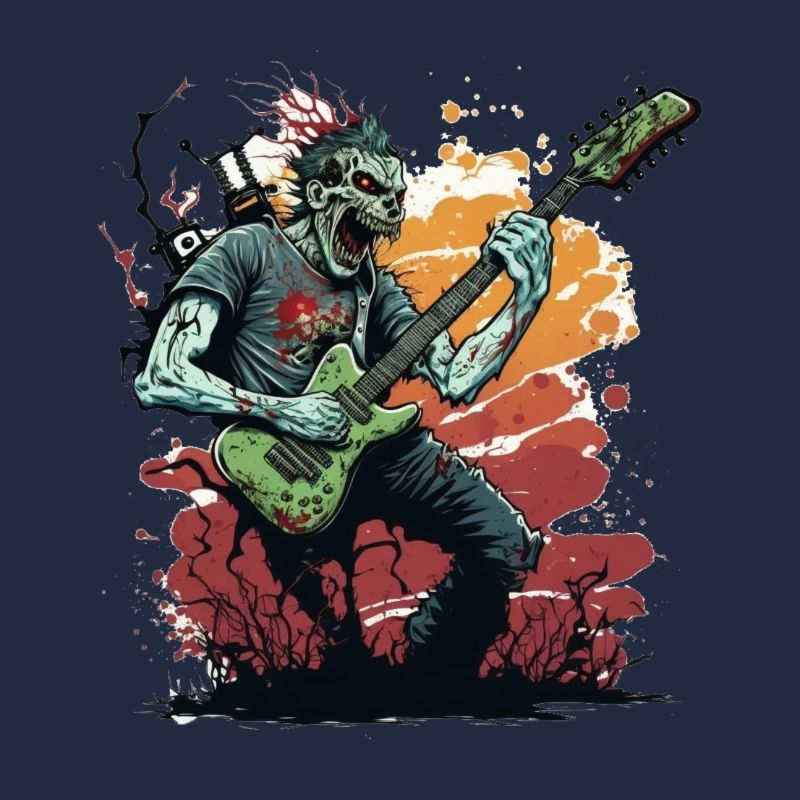 zombie with rock guitar