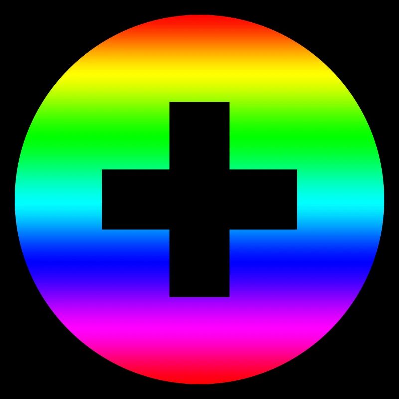 Arc-en-ciel rond plus croix