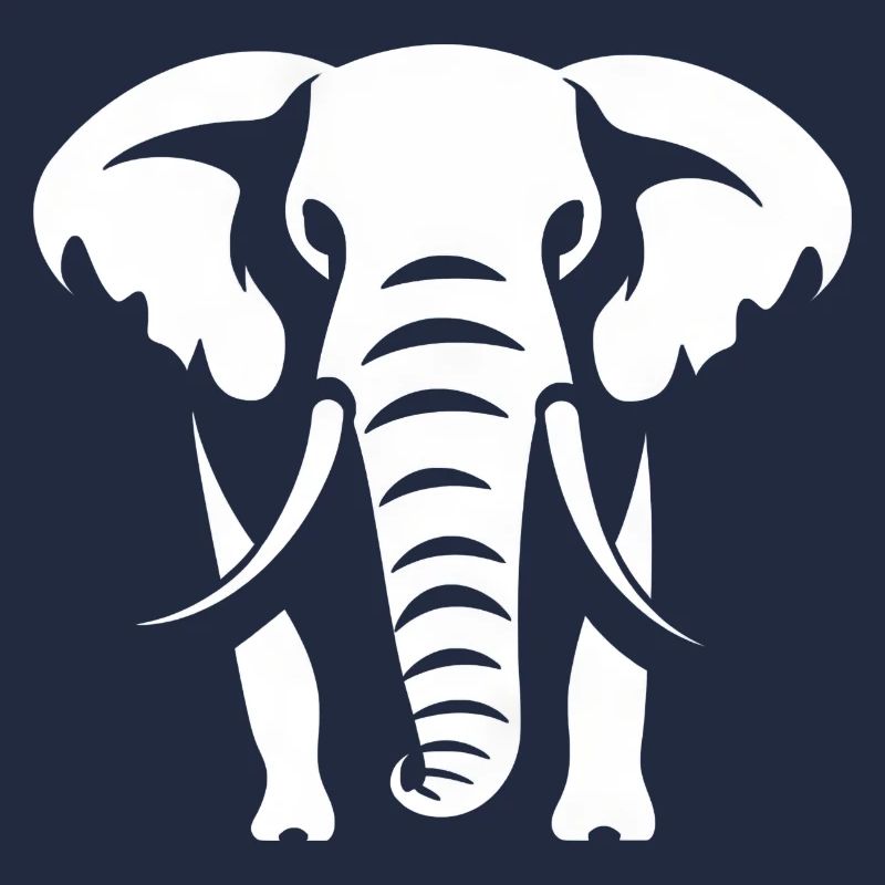 Logo blanc Silhouette d’éléphant