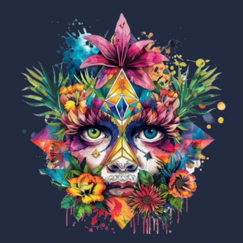 Crypto BTC ETH Bitcoin Kunst Gesicht Bunt