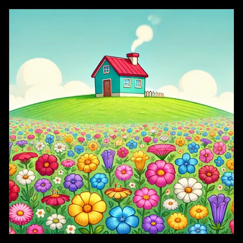 La petite maison sur la prairie fleurie