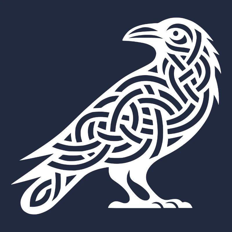 Mysterious Raven Bird in Celtic Style