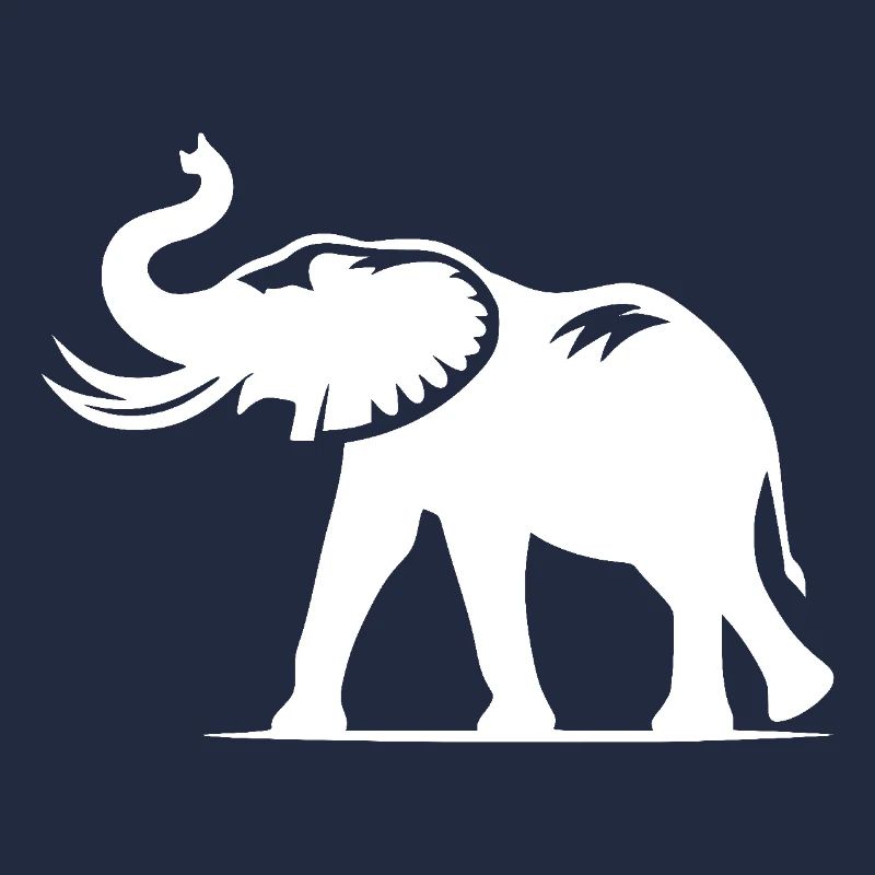 Elephant portrait with trunk with tusks