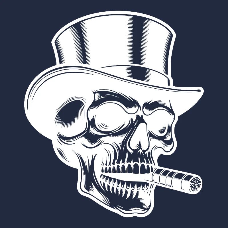 Conception de tête de mort de chapeau haut de forme flagrante avec une touche fumée