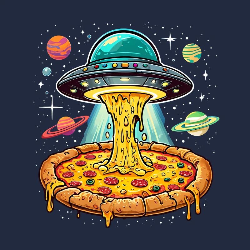 Amateur de pizza OVNI Alien de l’espace