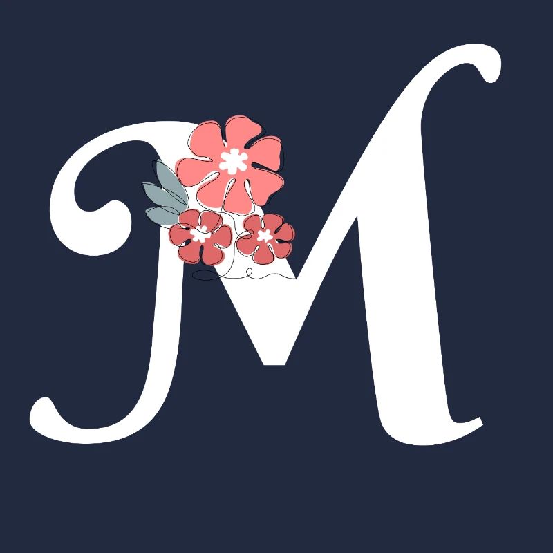 Buchstabe m minimalistische Blumen
