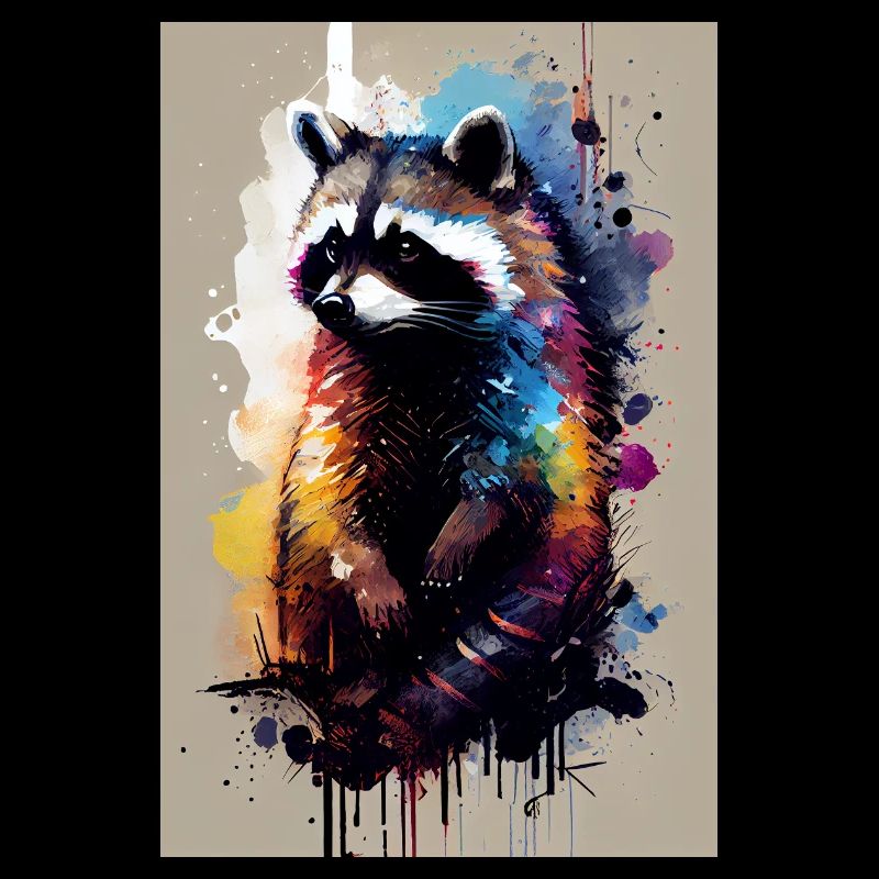 Aquarelle de raton laveur