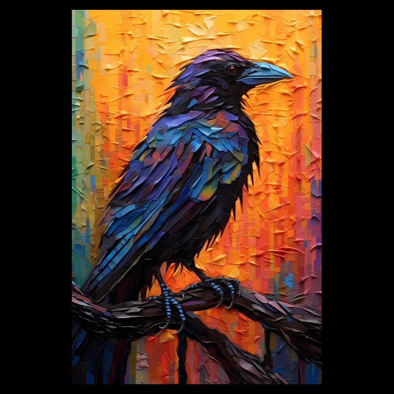 Rabe Raben Krähe Krähen Vogel Tier Colorful