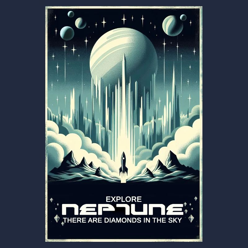 Explorez Neptune - Affiche Vintage