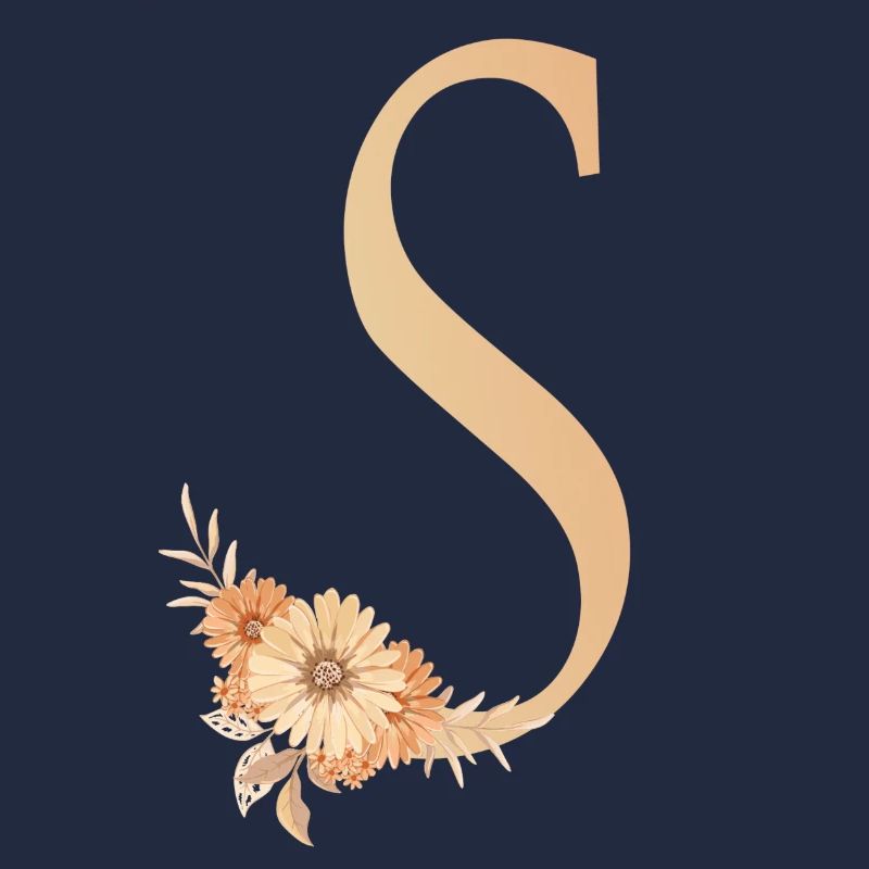 Lettre S avec des fleurs
