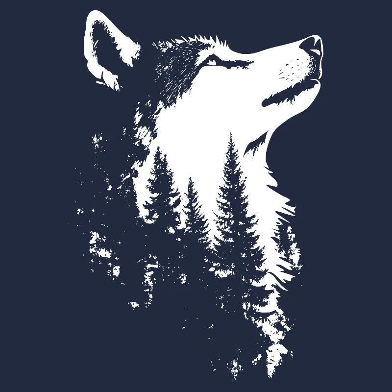 Nordic Wolf Forest Silhouette