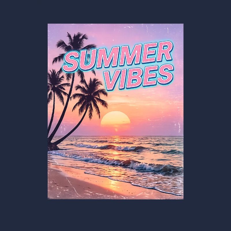 Summer Vibes Retro Sunset Beach