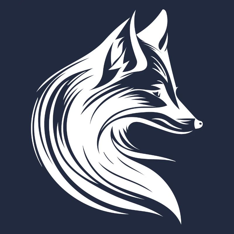 Style tatouage Fox Portrait en lignes fluides