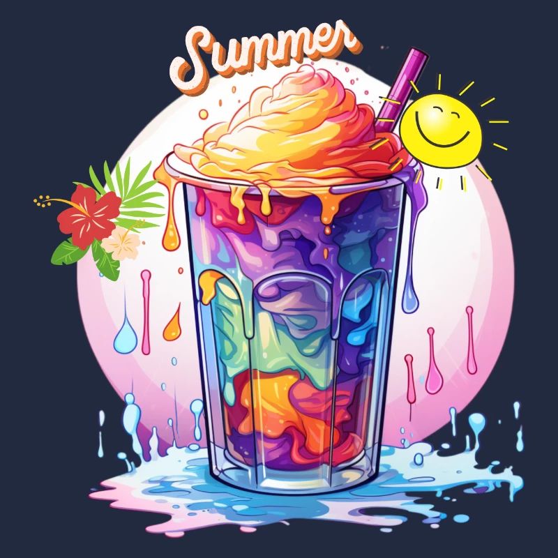 Slush Eis Regenbogen Farben Sommer Spaß Urlaub