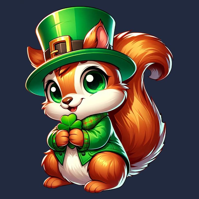 St. Patrick's Day Süßes Eichhörnchen Comic Design