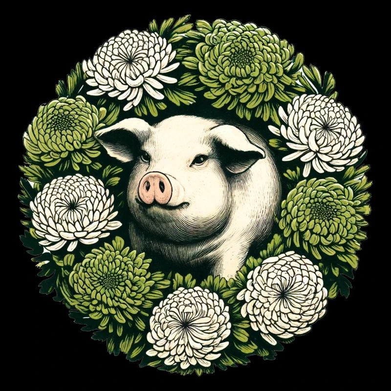 Cochon rétro ventre-plat