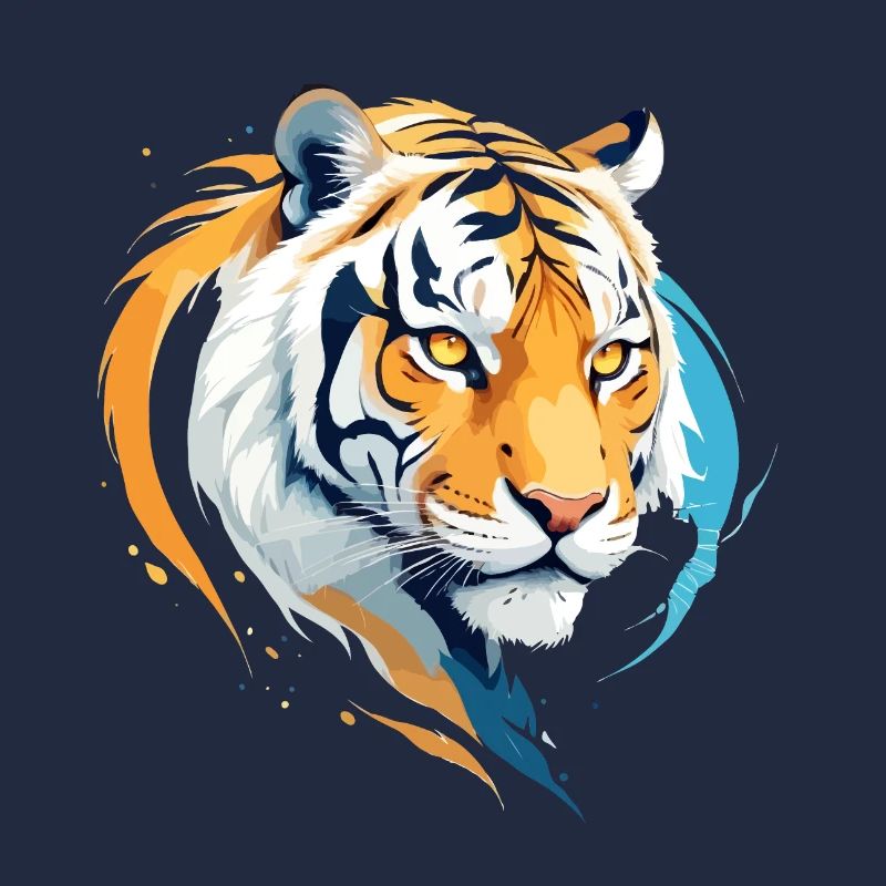 Tiger Vector Art with Vibrant Colors Illustration