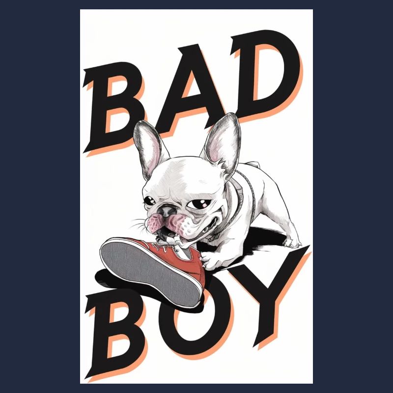 Bouledog dévorant une chaussure