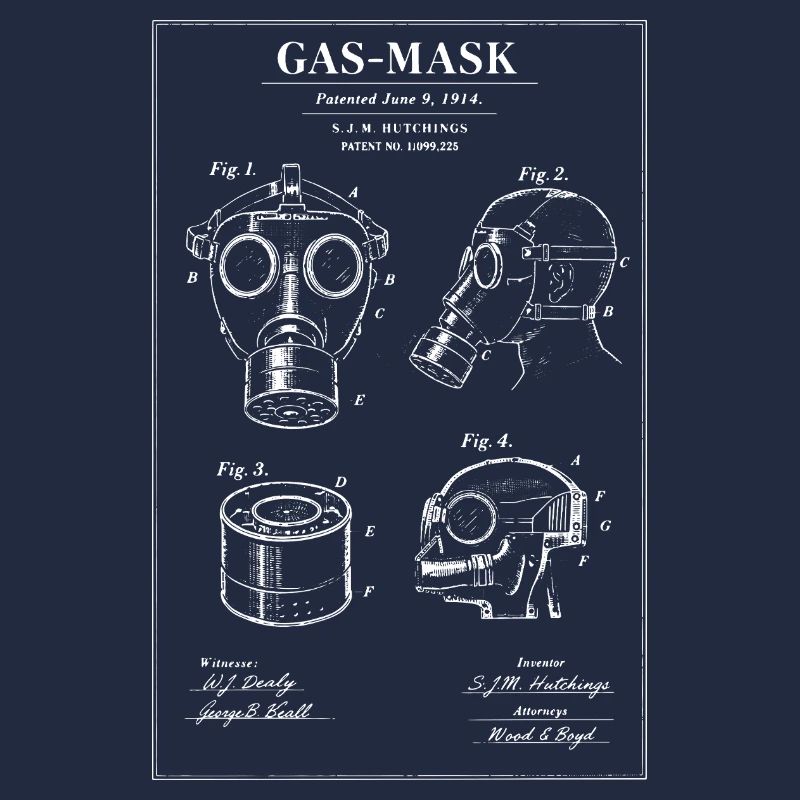 Schéma du plan du masque à gaz