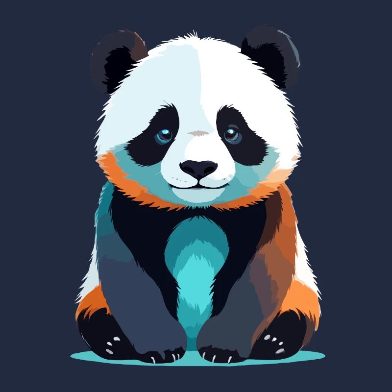 Panda Vektor Kunst mit lebendiger Farbillustration