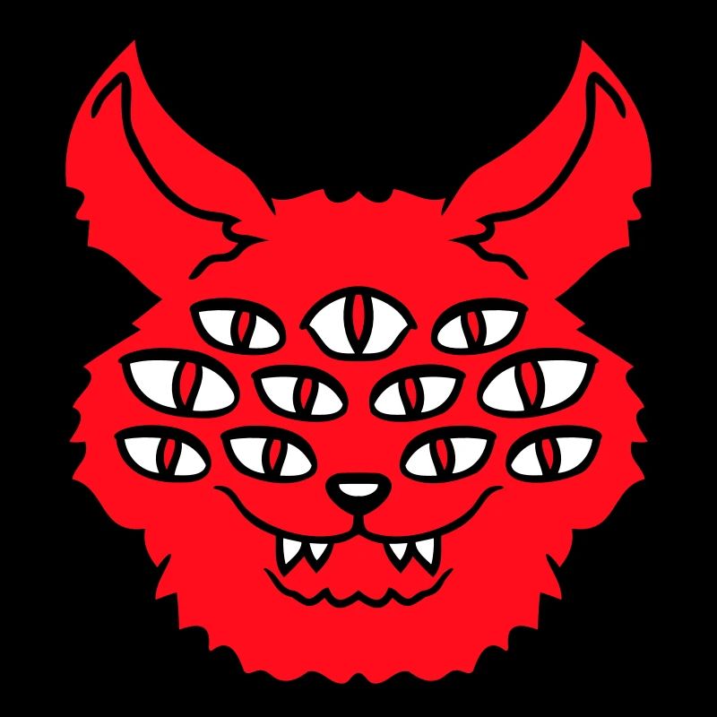 Chat Démon Beaucoup d’yeux Diable Enfer Monstre maléfique