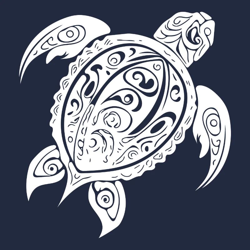 Vintage Abstract Wild Tattoo Turtle