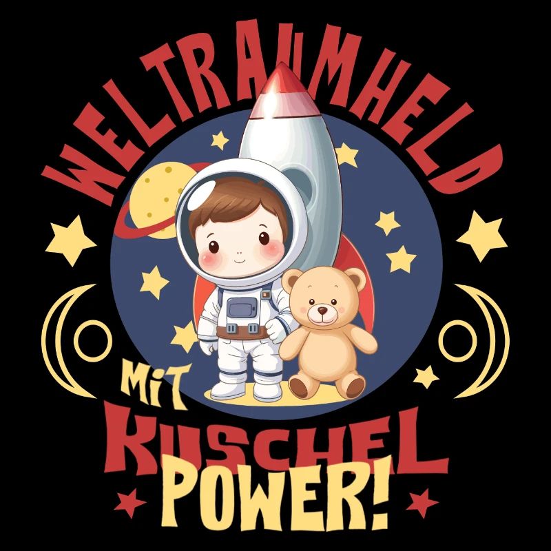 Astronaut mit Teddybär