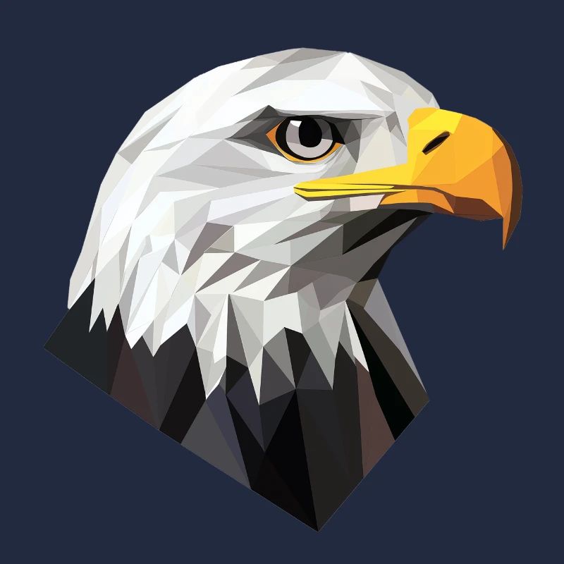 Conception du logo Low Poly de la tête d’aigle