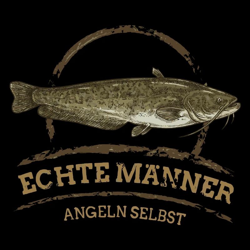 Echte Männer fangen Wels