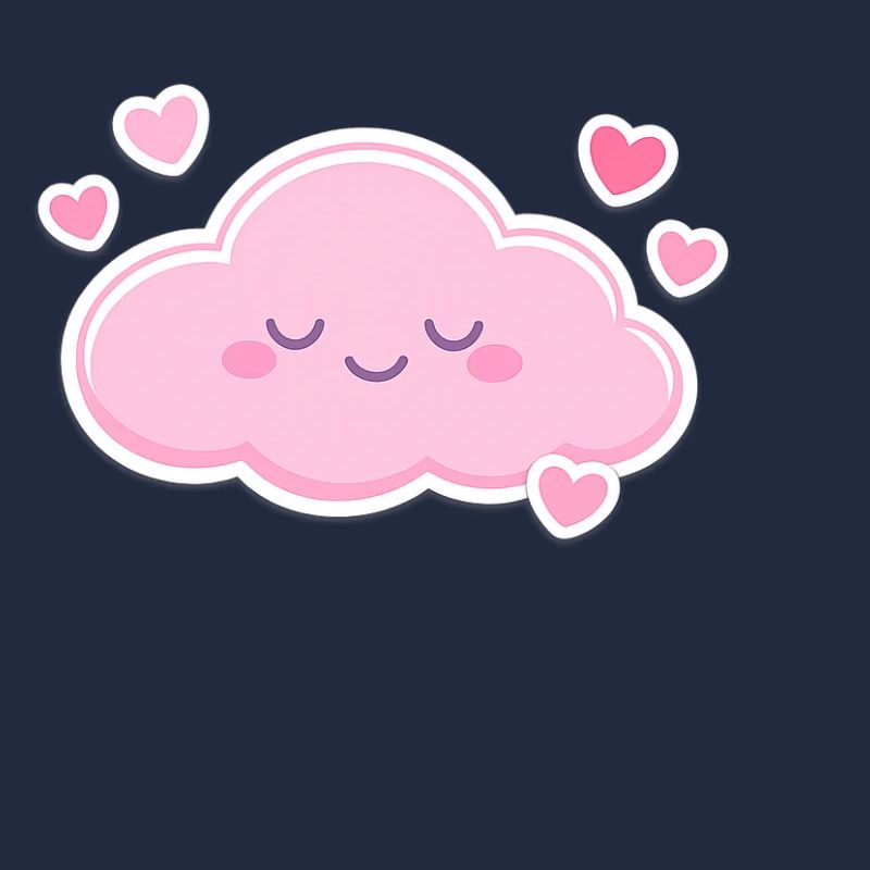 Pink Cloud Hearts Kawaii