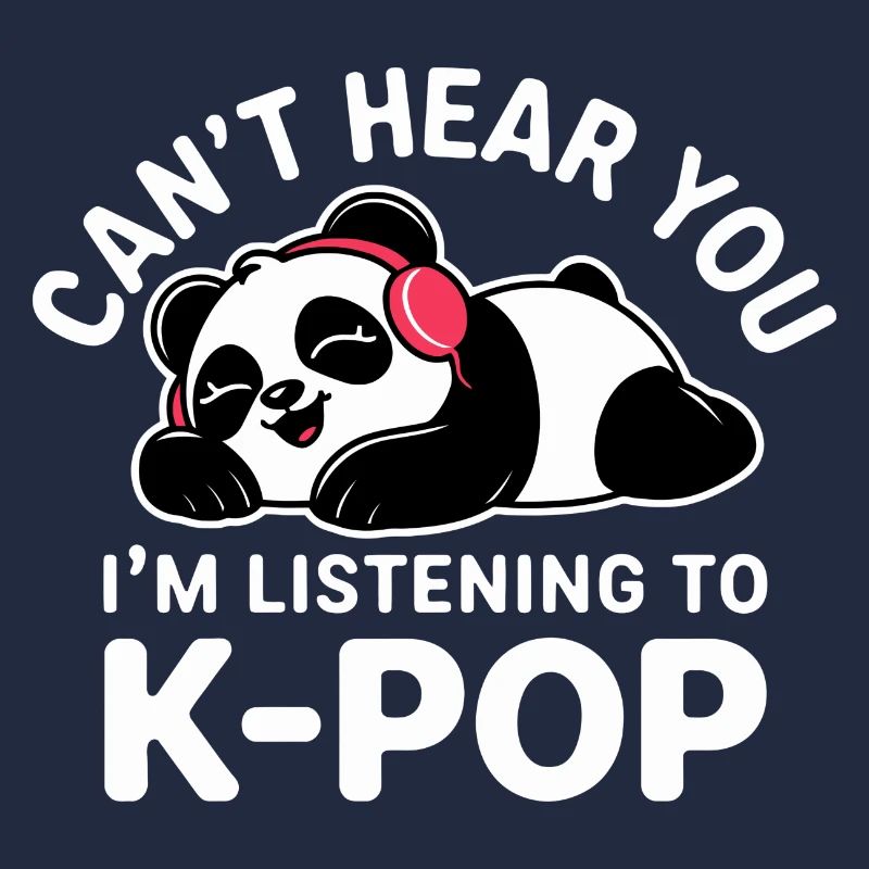 Panda mignon écoutant de la K-pop