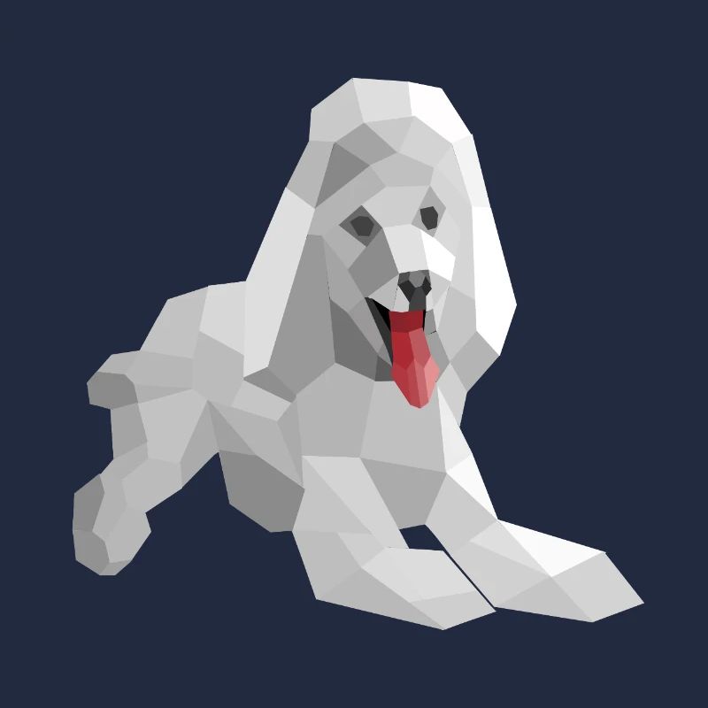 Caniche low poly élégant