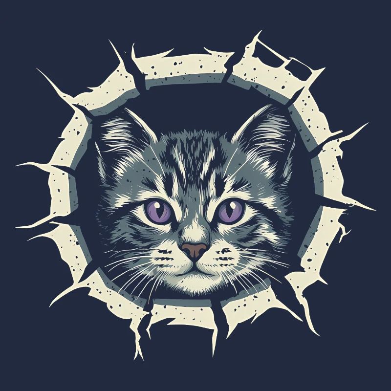 Katze Zerrissenes Tuch - Süßes Gothic Geschenk