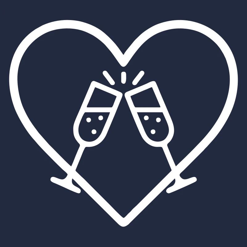 Funkelnde Gläser Herz Toast Bubbles