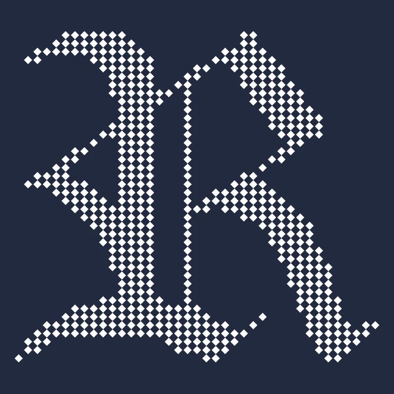 Monochromes gotisches R-Pixeldesign