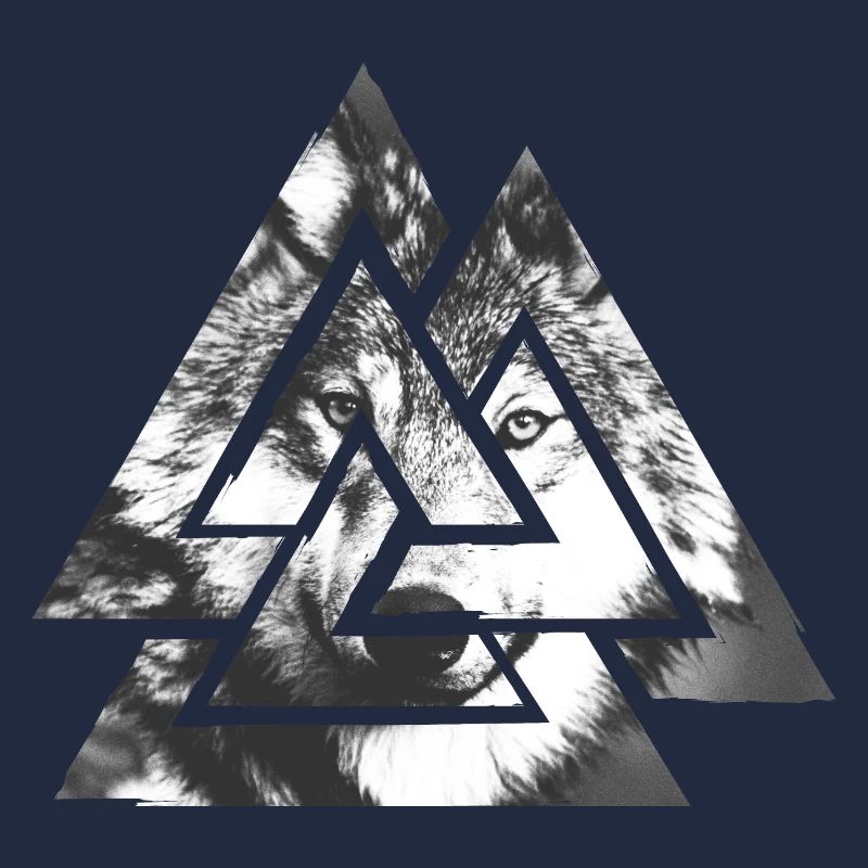 Valknut, Symbol von Odin - Mit Wolf