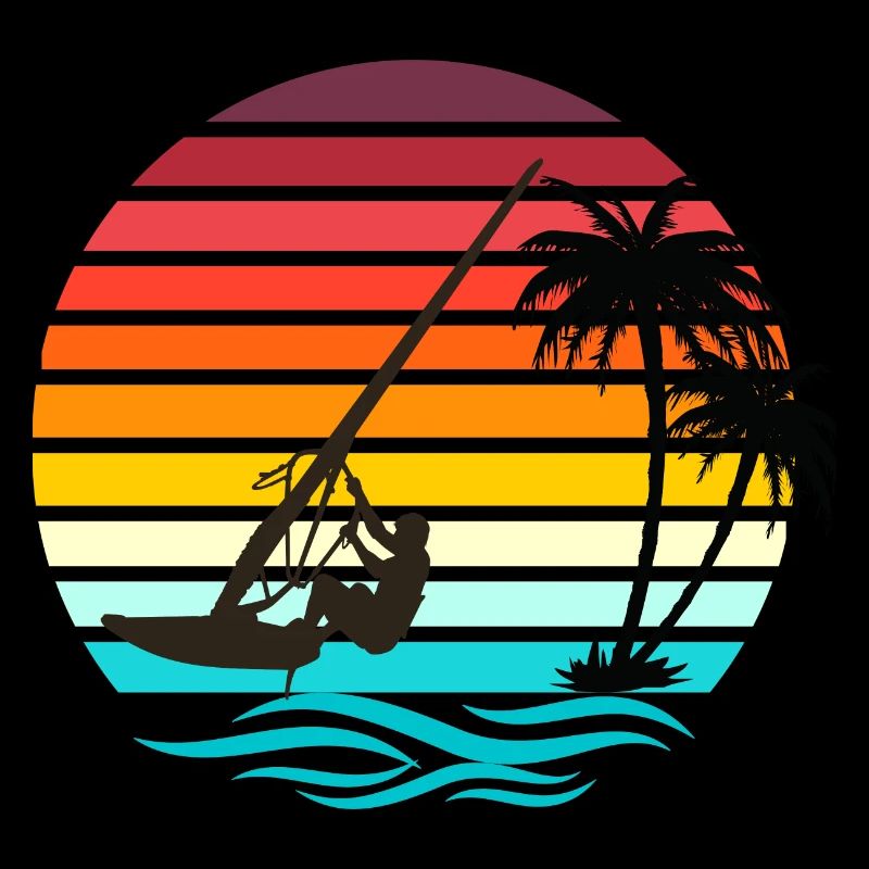 Windsurfer - Rétro Vintage Sunset