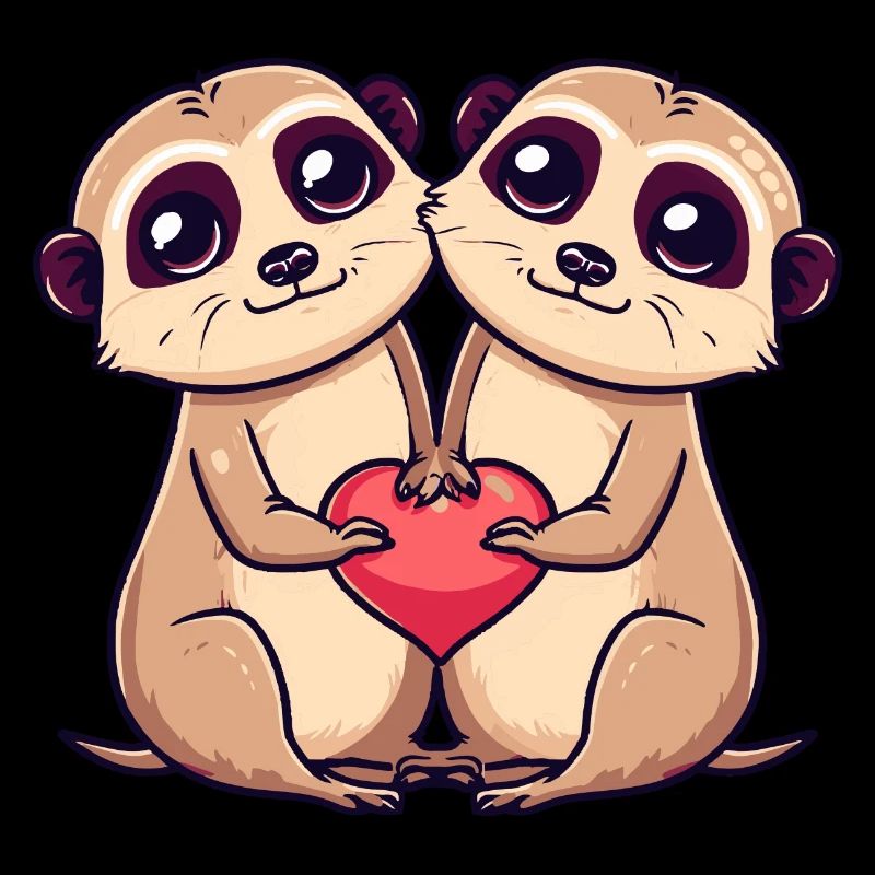 Erdmännchen Paar Liebe Couple Verliebt