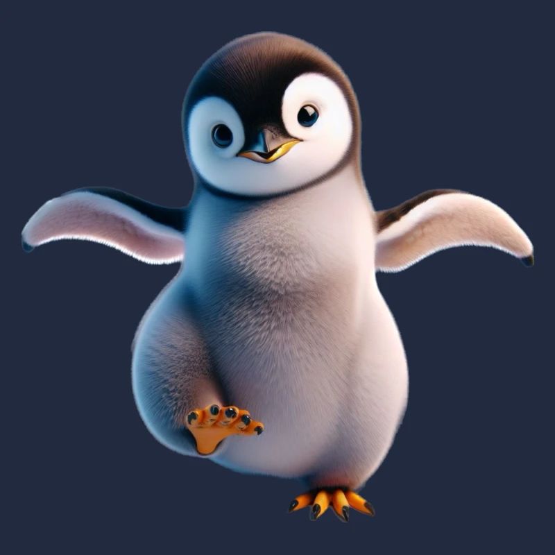 A happily dancing penguin