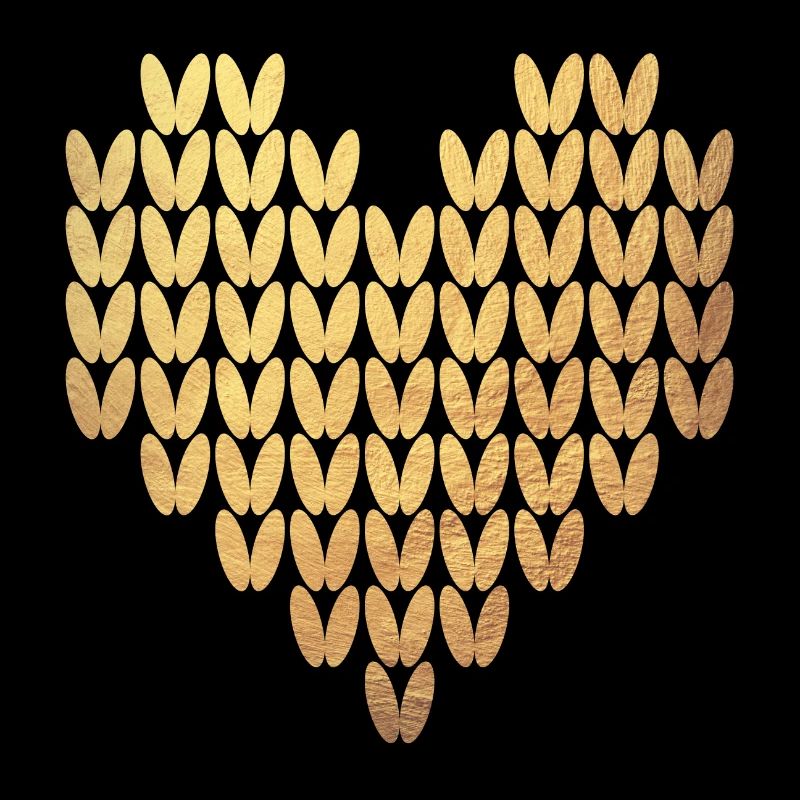 Heart Knitting Pattern Gold Exclusive Love Winter