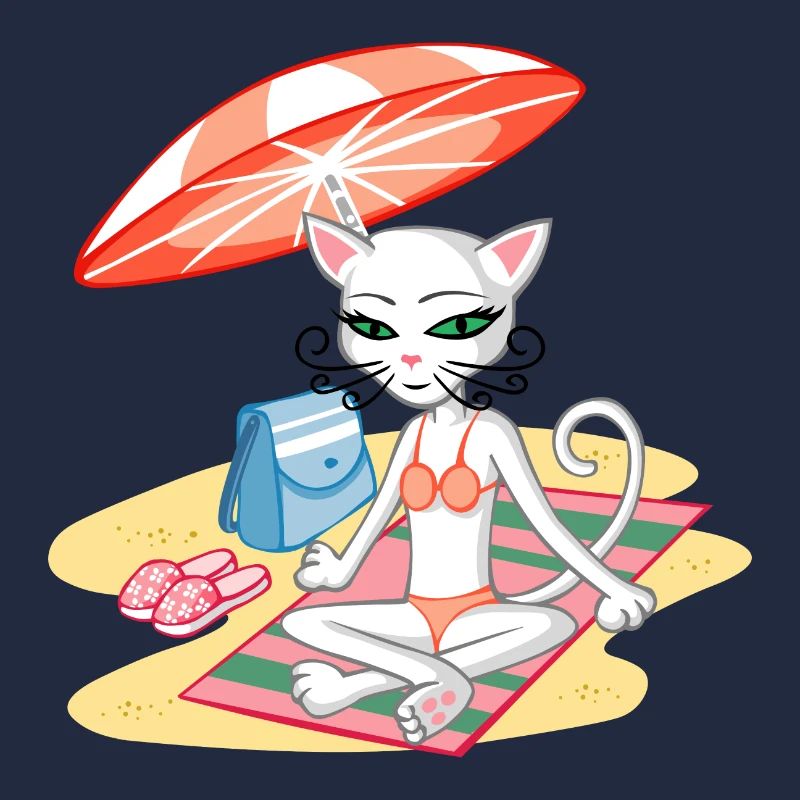Chat sur la plage