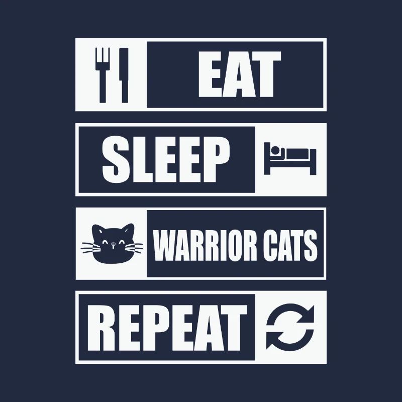 Citation de chat Manger dormir Chat Guerrier Répéter