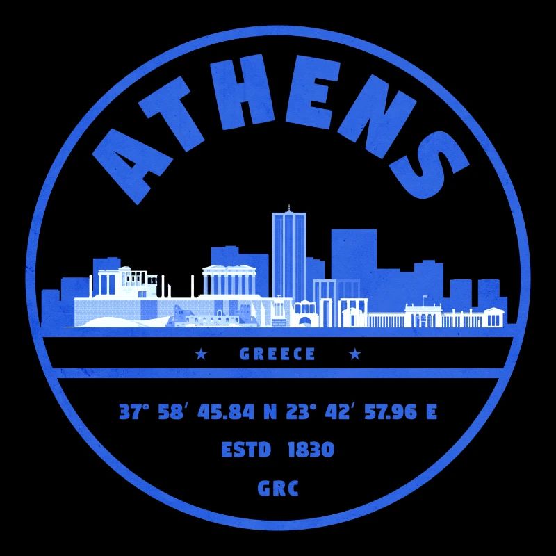 Athens Skyline Stamp
