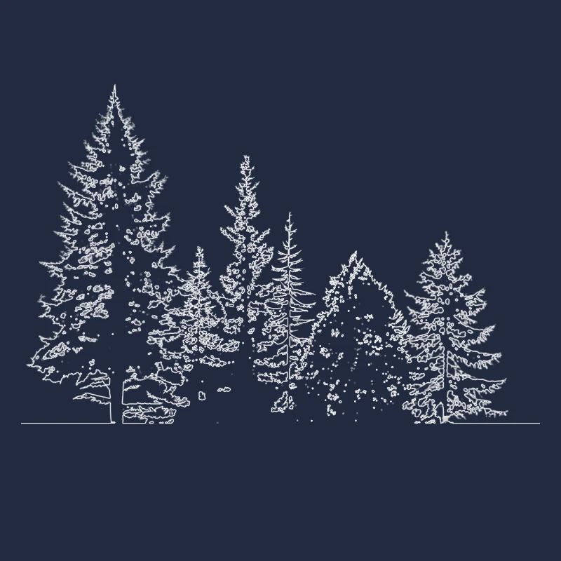 Winter Forest Silhouette Print