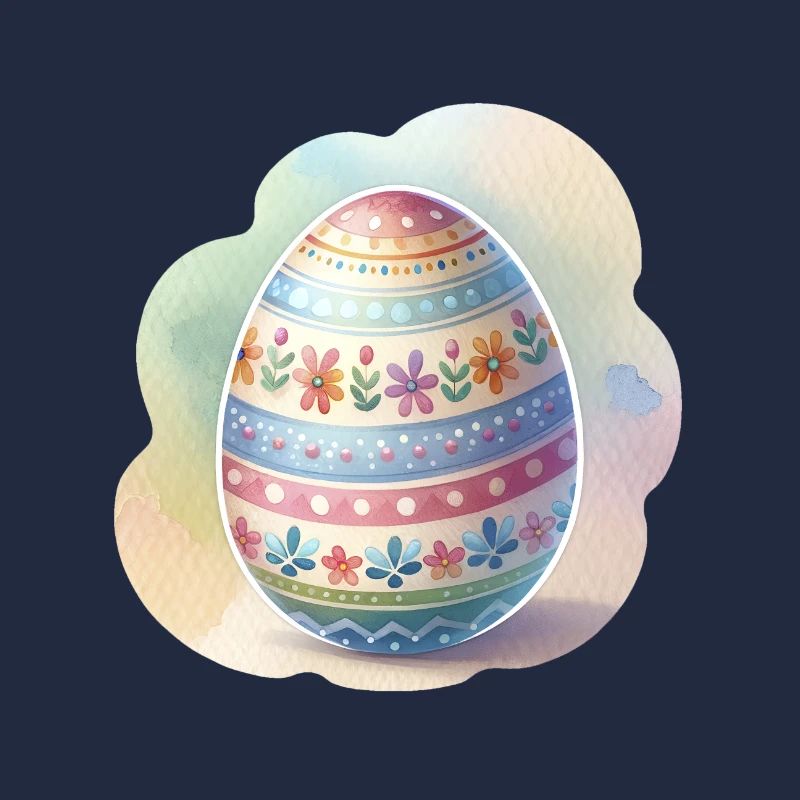 Minimalist Watercolor Painted Style Easter Egg