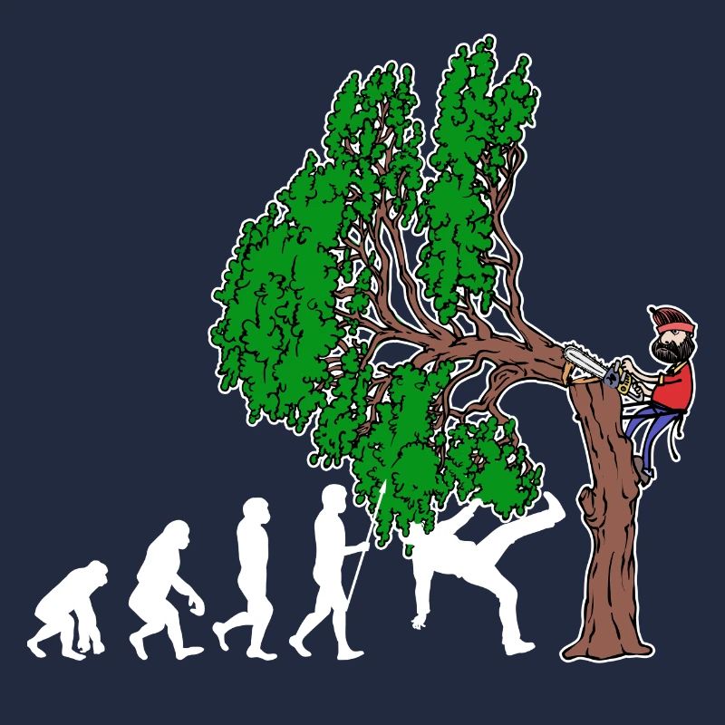 Baum Evolution Holzarbeit Holzfäller Baumfäller