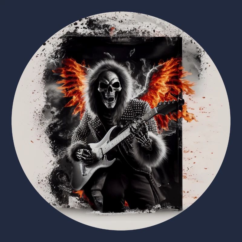 Rock 'n' Roll Skeleton on Fire #3