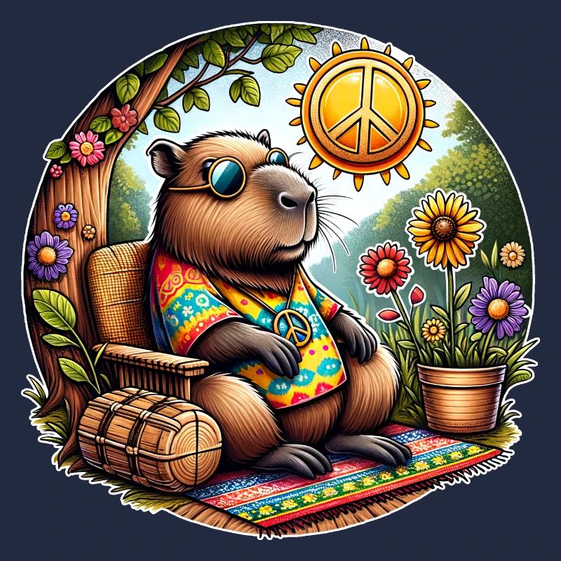 Capybara Hippie Paix